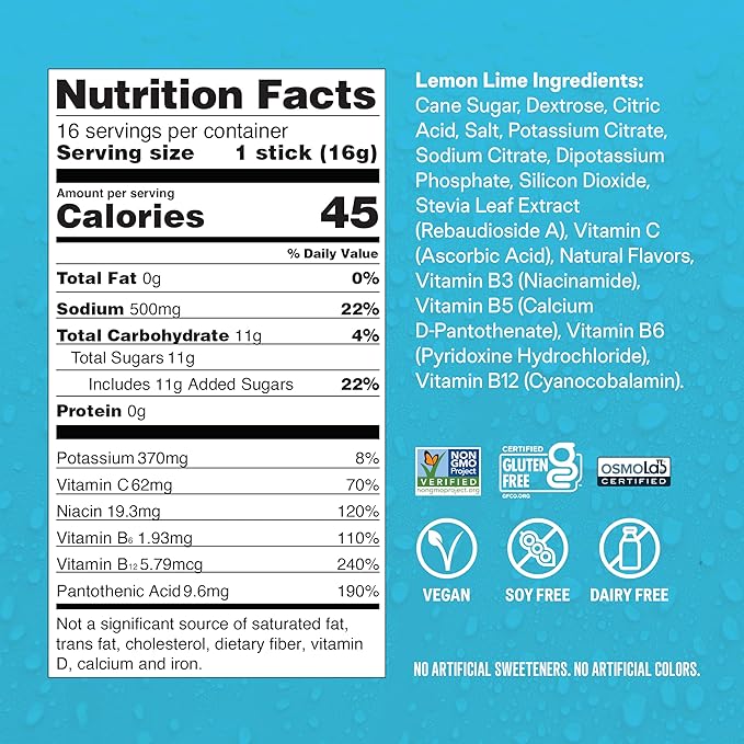 Liquid I.V. Hydration Multiplier Lemon Lime (16 Servings)