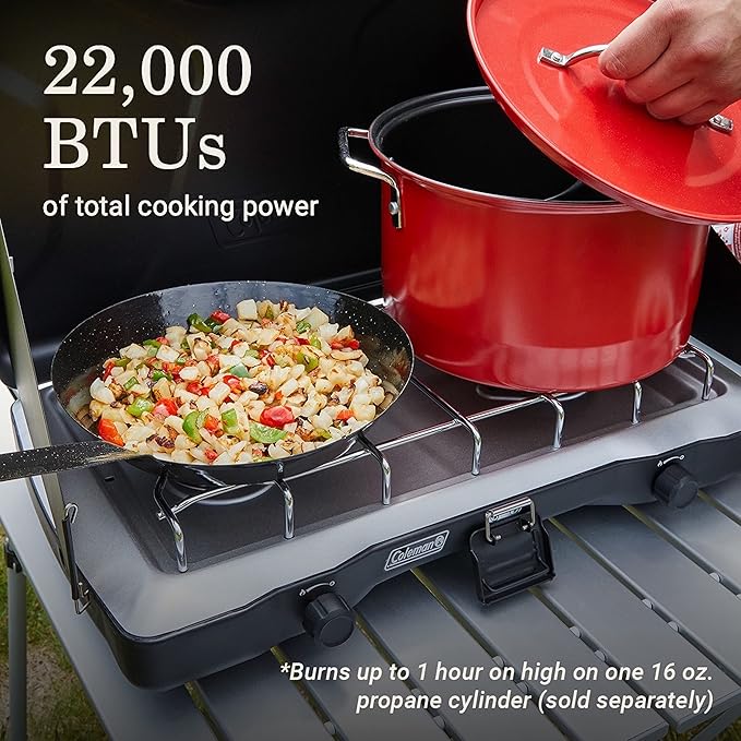 Coleman Triton 2-Burner Propane Camping Stove (22,000 BTU)
