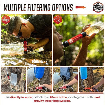5-Pack Emergency Water Filter Straws (Reusable, No Expiry)